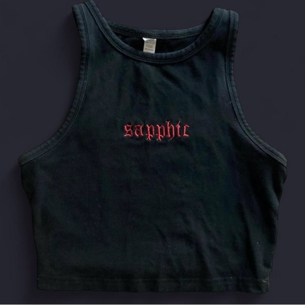 SOLD | M | totallyicedout (etsy) Black cropped cropped tank top